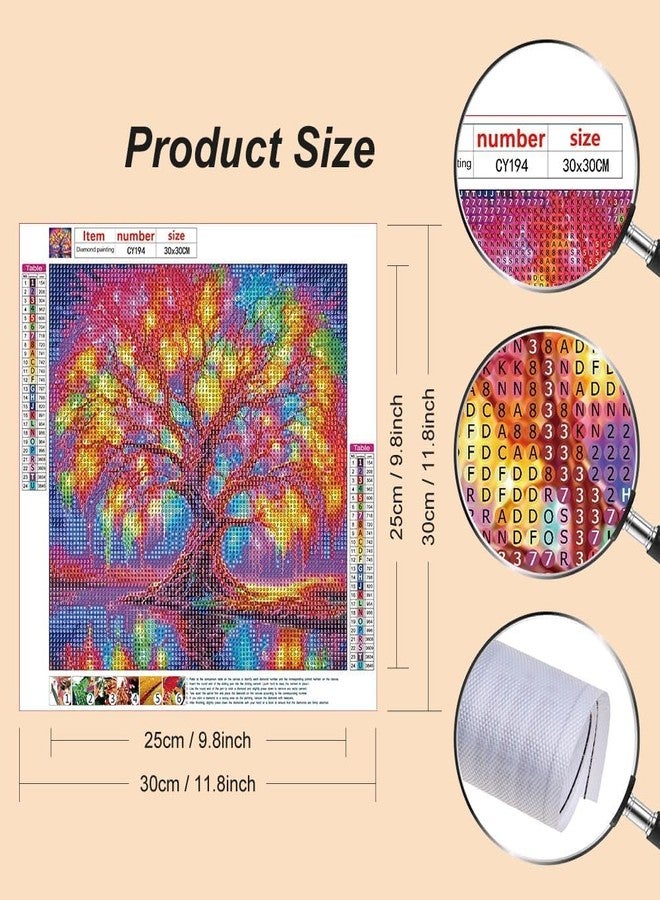 FBLXE 5D Diamond Painting Kits for Kids and Adults Tree Of Life Full Round Diamond Art, Night Paint by Numbers Kits Rhinestone Embroidery Cross Stitch Arts Craft for Home Wall Decor 30x40cm (TREE OF LIFE) - Image 2